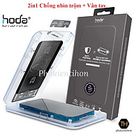 Dán cường lực HODA 2in1 chống nhìn trộm + chống vân tay dành cho điện thoại iPhone 14 Pro max/ 14 Pro Kèm khung dán - Hàng nhập khẩu
