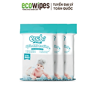 Thùng 03 túi khăn vải khô đa năng cho bé EcoWipes túi 270 tờ 345g mềm mịn dai thấm hút tốt