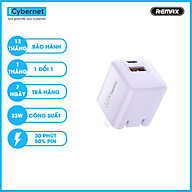 Củ sạc nhanh GaN công suất 33W Remax RP-U25 chuẩn kép PD + QC 3.0 - Hàng chính hãng