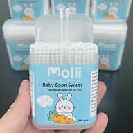 Tăm bông cao cấp Molli/ Misuta / Emma kids cho bé - Hộp 200 que