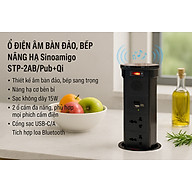 Ổ cắm điện âm bàn đảo bếp Sinoamigo STP-2AB/2Pu+Qi, tích hợp sạc không dây, loa bluetooth, cổng sạc USB-C