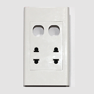 Ổ cắm đôi 2 chấu + 2 module hạt tròn Sino Vanlock S18U2XX