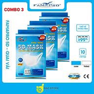 Combo 3 Hộp Chính hãng Khẩu trang y tế kháng khuẩn 3 lớp Famapro 5D Mask thumbnail