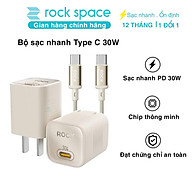 Bộ sạc nhanh type-c cho ip15 ROCK Ice²Cube sạc nhanh 30W - Hàng chính hãng Rockspace bảo hành 12 tháng