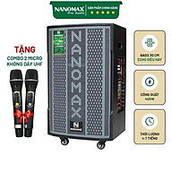 Loa Kéo Nanomax SK-12X5 ( Xám ) Bass 30cm 400w Karaoke Bluetooth Tặng Kèm 2 Mic Hát karaoke. Hàng chính hãng