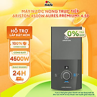 Máy nước nóng trực tiếp Ariston 4500W AURES PREMIUM+ 4.5P, có bơm trợ lực, phù hợp miền Nam hoặc khu vực trên 20°C [Hàng Chính Hãng]