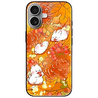 Ốp lưng cho IPhone 15 - 15 Plus - 15 Pro - 15 Pro Max - 16 - 16 Plus - 16 Pro - 16 Pro Max - Thỏ Nền Cam - Hàng Chính Hãng