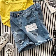 Quần short jeans đùi nam vá rách trẻ trung, thời trang xuân hè 2021 thumbnail