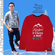 ÁO THUN DÀI TAY BÉ TRAI CATRIO in FIND NÚI màu ĐỎ là áo phông trẻ em từ 15/16 tuổi đến 17/18 tuổi (55kg .. 73kg) vải 100% cotton an toàn, thuộc BST quần áo trẻ em mùa thu đông CATRIO +quần dài cotton thành đồ bộ thu đông bé trai đẹp