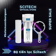 Bộ lọc nước sinh hoạt, bộ đơn lọc thô 10 inch by Scitech (1 cấp lọc) - Hàng chính hãng