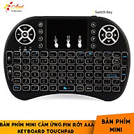 Bàn phím mini dùng pin rời chống chai pin đa năng có touchpad Mini Keyboard - Hàng nhập khẩu