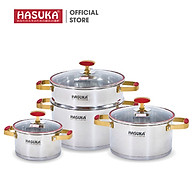 BỘ NỒI INOX HASUKA HSK-BN386 Hàng chính hãng