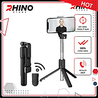 Gậy chụp ảnh cầm tay, kệ đỡ điện thoại 3 chân Rhino KP101 kèm bóng đèn LED với 6 thanh inox dài - Hàng chính hãng