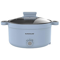 Lẩu điện Sunhouse SHD4528, Công suất 1200W, Dung tích 3.5 lít, Lòng nồi inox phủ chống dính cao cấp, Bảo hành 12 tháng