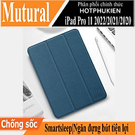 Case Bao da chống sốc mặt lưng canvas cho iPad Pro 11 2022 chip M2 / 2021 chip M1 / 2020 hiệu Mutural Yashi Series (có ngăn đựng bút, thiết kế tản nhiệt, cơ chế smartsleep) - hàng nhập khẩu