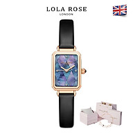 Đồng hồ nữ đẹp sang trọng Lolarose mặt vuông tinh tế dây đeo da bò Italy thumbnail