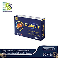 NUDEVIR - Công thức tối ưu cho bệnh nhân viêm gan, gan nhiễm mỡ, xơ gan, hỗ trợ thải độc gan, cải thiện gan nhiễm mỡ (Hộp 30 viên) - Nhà máy liên doanh với Medinej - USA và đạt chuẩn GMP - WHO thumbnail