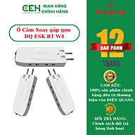 Ổ cắm xoay gấp gọn Điện Quang ĐQ ESK RT (4 lỗ, 1 công tắc)