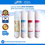 Bộ 4 Lõi Lọc Nước RYO HYUNDAI PGP1000, Sediment, Pre-Carbon, UF Membrane Filter, Post Carbon, Nhập Khẩu Hàn Quốc - Hàng Chính Hãng.