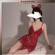 Váy ngủ sexy 2 dây gợi cảm xuyên thấu quyến rũ nhiều màu đen đỏ trắng thumbnail
