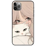 Ốp lưng cho IPhone X - Xs - Xs Max - Xr - 11 - 11 Pro Max - Mèo Và Cô Gái - Hàng Chính Hãng