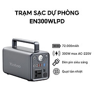 Trạm sạc dự phòng Yoobao EN300WLPD đầu ra 220V có thể dùng quạt, đèn, laptop dung lượng 72000mAh cổng điện 220V/300W có đèn Pin - Hàng chính hãng