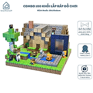 Combo 100 Khối Nam Châm Từ Tính Minecraft Đa Màu - Tặng Kèm 6 Nhân Vật - Đồ Chơi Lắp Ráp Khối Xây Dựng Thông Minh - HÀNG CHÍNH HÃNG MINIIN
