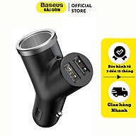 Bộ tẩu Baseus Y Type Dual USB sạc mở rộng 3 trong 1 dùng cho xe hơi 40W, 3.4A- Hàng chính hãng
