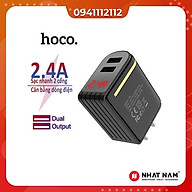 Củ Sạc 2 Cổng USB HOCO C39 (Mẫu 2020) Max 5V-2.4A (12W) , Led Hiển Thị Dòng Điện ,  IC Ổn Định Điện - Hàng Chính Hãng