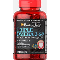Viên uống tăng cường hệ miễn dịch Puritan s Pride Triple Omega 3-6-9 120 thumbnail