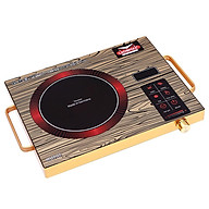 Bếp điện hồng ngoại không kén nồi chảo Ladomax, công suất 2200W, có khung tay cầm, phím cảm ứng-Hàng chính hãng