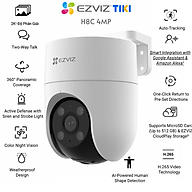 Camera IP WiFi Quay Quét Ngoài Trời EZVIZ H8c 4MP 2K+ - Hàng Chính Hãng