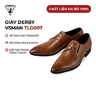 Giày Tây Cột Dây Nam Derby VSMAN 100% Da Bò Thật Cao Cấp Mũi Hoa Văn Nam thumbnail