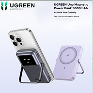 Pin Sạc Dự Phòng Không Dây M.agsafe Uno Magnetic Ugreen PB571 5000mAh, Chuẩn Qi 7.5W - Hàng chính hãng