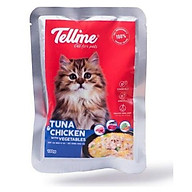 Chỉ giao HCM - Sốt cá ngừ và gà bổ sung rau củ cho mèo 130 gram thumbnail