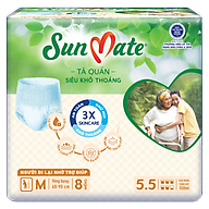 Combo 2 Gói Tã Quần Người Lớn Sunmate Khô Thoáng M8 (8 Miếng/ Gói)