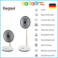 Quạt Tích Điện, Gấp Gọn Thương Hiệu Đức ELEGANT Có Remote Sử Dụng 8 Giờ, Sạc 2.5 Giờ Công Suất 14W - Hàng Chính Hãng