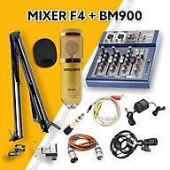Bộ Mic Hát Livestream Mixer F4 & Mic BM900 Chất Lượng Cao thumbnail