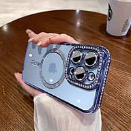 ốp lưng cho iphone 15 pro max / 14 promax đính đá kim tuyến có lens bảo vệ camera - hàng nhập khẩu chính hãng