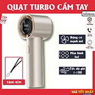 Quạt Cầm Tay Turbo Mini Tích Điện Tốc Độ Gió Mạnh, 100 Chế Độ Làm Mát, Màn Hình LED Hiển Thị Nhỏ Gọn Mang Đi - Hàng nhập khẩu