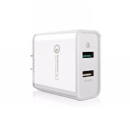 Bộ sạc nhanh 30W 2 cổng Usb   Dual Qc3.1 + 2.4A Usb Charger Sạc Nhanh 3.0  màu đen UGREEN 30563CD132 Hàng chính hãng
