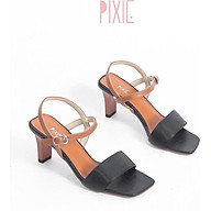 Giày Sandal Cao Gót 6cm Quai Bản To Mix 2 Màu Pixie X484 thumbnail