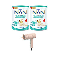 Bộ 2 lon Sữa bột Nestlé NAN OPTIPRO PLUS 4 800g/lon với 5HMO Giúp tiêu hóa tốt