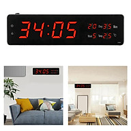 Large Digital Alarm Clocks Tabletop Wall Clock 24 Hours Calender Temperature Week for Home thumbnail