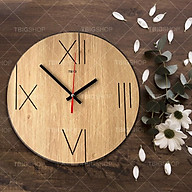 6 Mẫu đồng hồ gỗ treo tường trang trí phong cách Vintage Decor phòng khách thumbnail