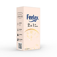 Bao cao su nam Feelex 2 in 1 gân gai hương dâu nhiều gel bôi trơn thumbnail
