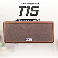 Loa kéo xách tay du lịch MTMAX T15 tích hợp vang chuyên nghiệp karaoke bluetooth 5.0 thiết kế sang trọng kèm 2 micro không dây hàng chính hãng