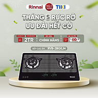 Bếp gas âm Rinnai RVB-2BG(L)N mặt bếp kính và kiềng bếp men - Hàng chính hãng.