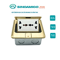 Ổ cắm điện âm sàn Sinoamigo SPU-1B màu vàng đồng, chất liệu đồng đúc nguyên tấm, hạn chế oxy hóa, module lắp theo yêu cầu: Điện, lan, tel, HDMI, GA, USB