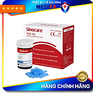 Combo hộp 50 que thử đường huyết và 50 kim lấy máu cho máy đo đường huyết Sinocare Safe AQ